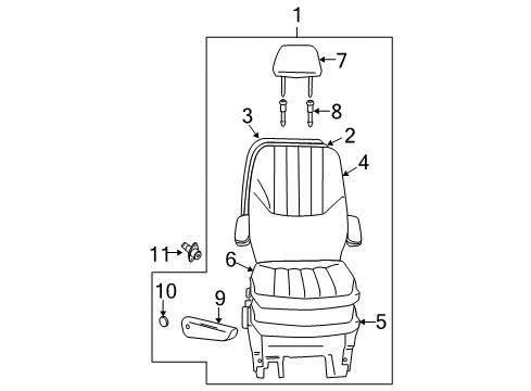 2006 Dodge Grand Caravan Rear Seat Components Diagram 5 - Thumbnail