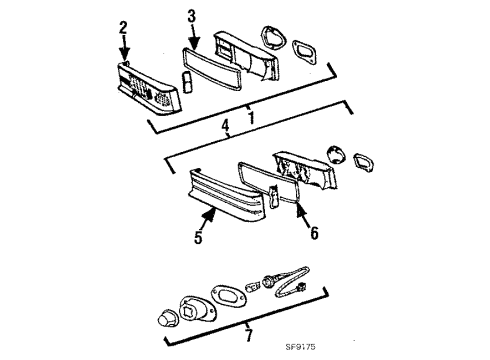 1984 Dodge Omni Tail Lamps, License Lamps Diagram