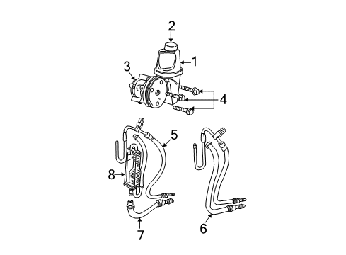 2006 Dodge Dakota P/S Pump & Hoses, Steering Gear & Linkage Diagram 2 - Thumbnail