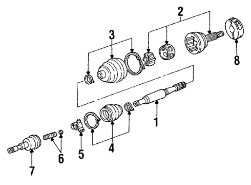 1990 Chrysler Imperial Axle Shaft - Front Diagram