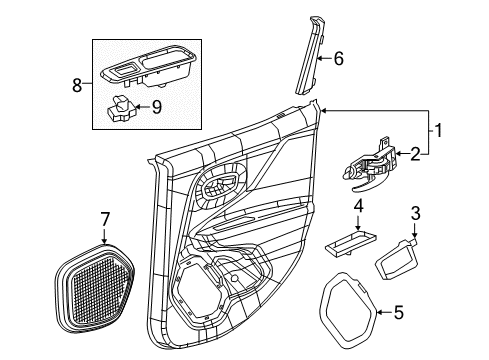 2019 Jeep Renegade Interior Trim - Rear Door Diagram