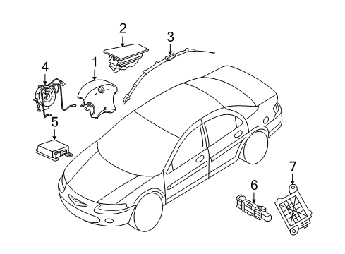 2003 Chrysler Sebring Air Bag Components Diagram