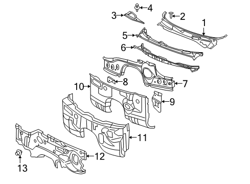 2010 Chrysler 300 Cowl Diagram