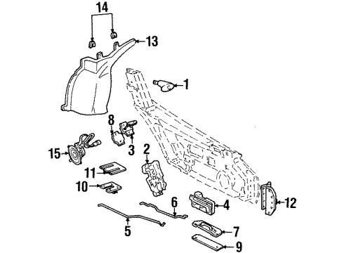 1993 Dodge Viper Lock & Hardware Diagram