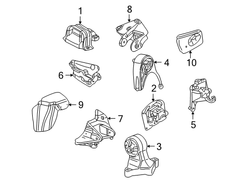 2001 Chrysler Sebring Engine & Trans Mounting Diagram