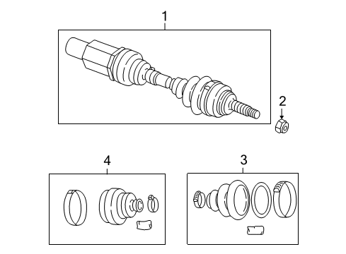 1999 Chrysler 300M Drive Axles - Front Diagram