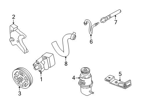 1999 Chrysler Concorde P/S Pump & Hoses, Steering Gear & Linkage Diagram 4 - Thumbnail