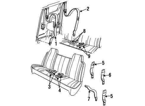1998 Dodge Ram 2500 Seat Belt Diagram