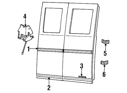 1984 Dodge B350 Rear Door Diagram