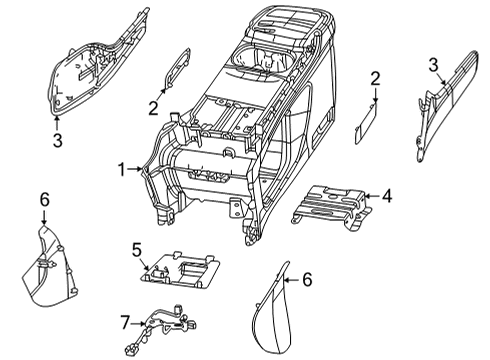 2021 Chrysler Pacifica Center Console Diagram 1 - Thumbnail