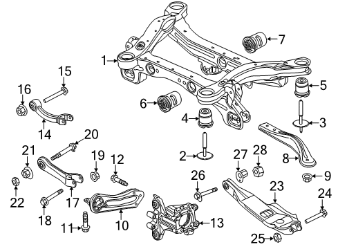 2016 Chrysler 200 Rear Suspension Components, Lower Control Arm, Stabilizer Bar Diagram 4 - Thumbnail