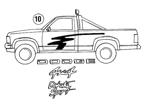 1993 Dodge Dakota Stripe Tape Diagram 1 - Thumbnail