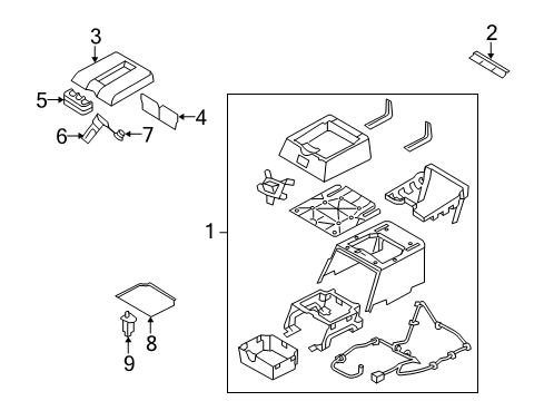2009 Dodge Ram 3500 Front Console, Rear Console Diagram 5 - Thumbnail