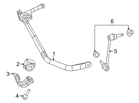 2017 Chrysler 300 Stabilizer Bar & Components - Front Diagram