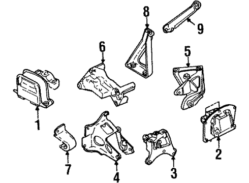 1997 Chrysler Cirrus Engine & Trans Mounting Diagram