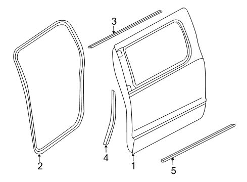 2011 Ram Dakota Rear Door, Body Diagram 2 - Thumbnail