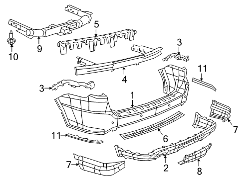 2023 Dodge Durango Bumper & Components - Rear Diagram