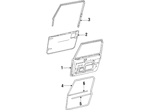 1988 Jeep Wrangler Door & Components, Hardware Diagram 1 - Thumbnail