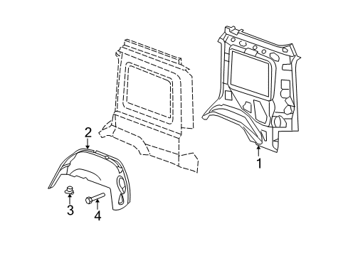 2009 Jeep Commander Inner Structure - Quarter Panel Diagram