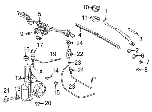 2007 Dodge Sprinter 3500 Wiper & Washer Components Diagram