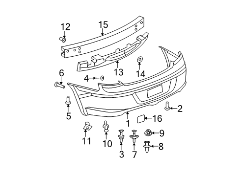 2007 Chrysler Sebring Rear Bumper Diagram