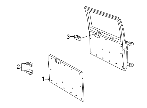 2000 Dodge Ram 3500 Van Interior Trim - Rear Loading Door Diagram