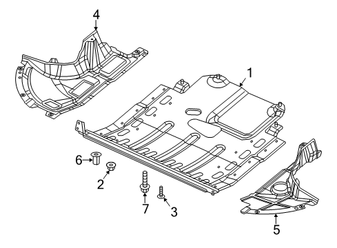 2019 Ram ProMaster 1500 Splash Shields Diagram