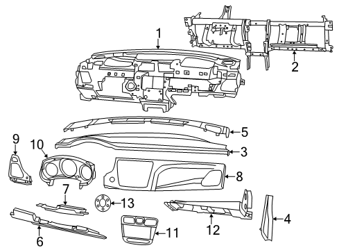 2011 Chrysler 200 Instrument Panel Components Diagram