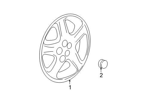 2000 Dodge Neon Wheel Covers & Trim Diagram