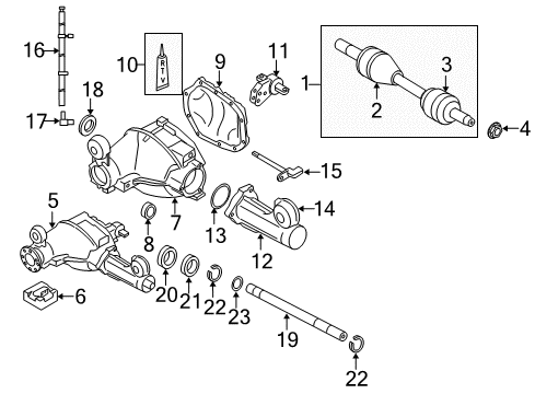 2009 Jeep Commander Front Axle & Carrier Diagram
