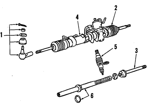 1987 Dodge Colt P/S Pump & Hoses, Steering Gear & Linkage Diagram 1 - Thumbnail