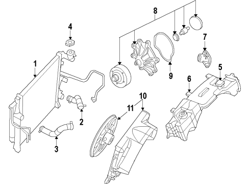 2008 Dodge Nitro Cooling System, Radiator, Water Pump, Cooling Fan Diagram 4 - Thumbnail