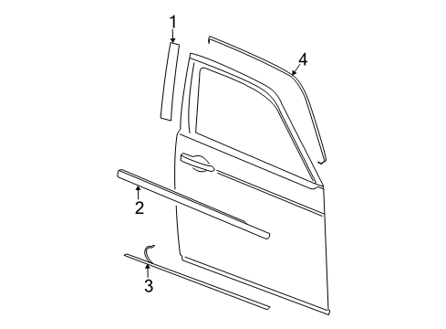 2010 Chrysler 300 Exterior Trim - Front Door Diagram