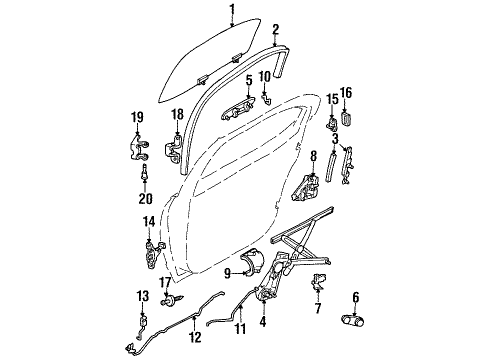 1997 Chrysler Cirrus Door & Components Diagram