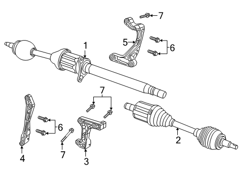 2021 Jeep Cherokee Drive Axles - Front Diagram