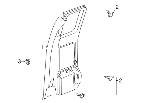 2011 Ram Dakota Interior Trim - Rear Door Diagram
