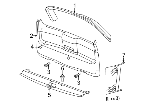 2008 Chrysler Aspen Interior Trim - Lift Gate Diagram
