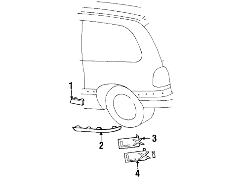 2000 Chrysler Town & Country Exterior Trim - Side Panel Diagram 1 - Thumbnail