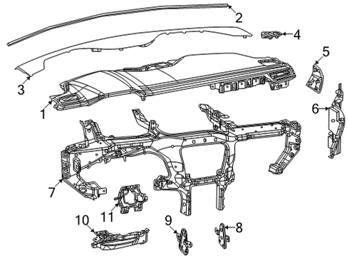 2024 Jeep Grand Cherokee L Cluster & Switches, Instrument Panel Diagram