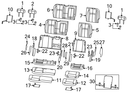 2012 Ram 1500 Rear Seat Components Diagram 3 - Thumbnail