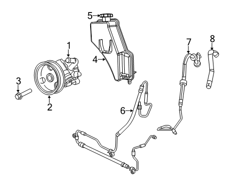 2011 Jeep Grand Cherokee P/S Pump & Hoses, Steering Gear & Linkage Diagram 3 - Thumbnail