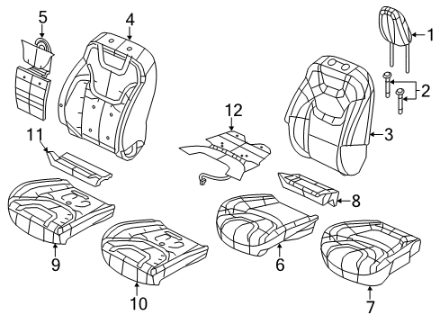 2015 Jeep Cherokee Front Seat Components Diagram