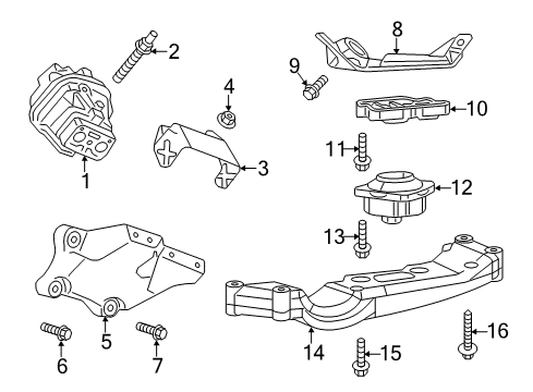 2011 Dodge Charger Engine & Trans Mounting Diagram