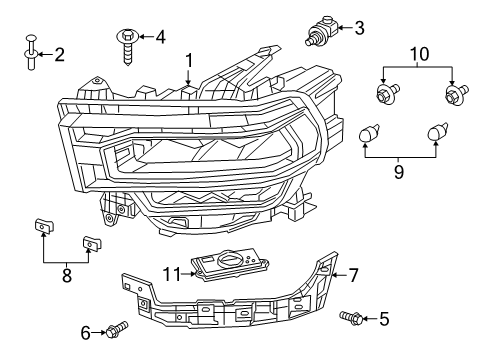 2022 Ram 3500 Headlamp Components Diagram 3 - Thumbnail