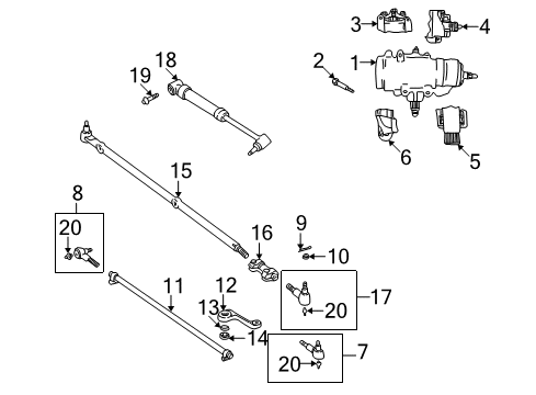1998 Jeep Wrangler P/S Pump & Hoses, Steering Gear & Linkage Diagram 3 - Thumbnail