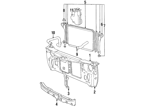 1992 Chrysler LeBaron Radiator & Components, Radiator Support Diagram 2 - Thumbnail