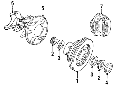 1989 Dodge D100 Front Brakes Diagram