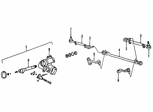 1984 Dodge B350 P/S Pump & Hoses, Steering Gear & Linkage Diagram