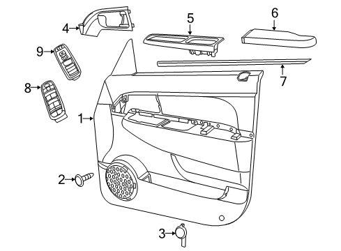 2009 Jeep Liberty Interior Trim - Front Door Diagram