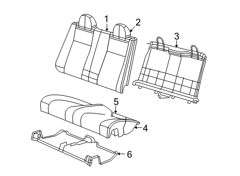2009 Chrysler Sebring Rear Seat Components Diagram 1 - Thumbnail